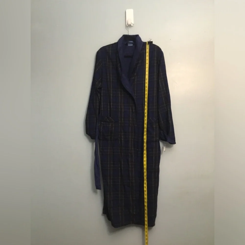 Kohl's Navy Plaid Fleece-Lined Women's Robe